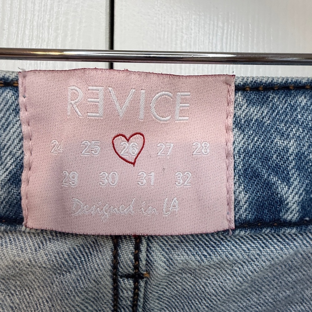 Revice V Cut Waist Jeans Size 26 Low Rise Light Wash Y2K Straight Leg - Picture 5 of 16
